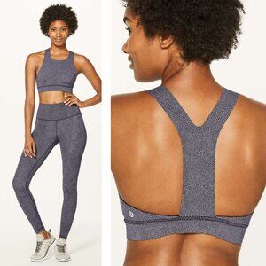Lululemon Fast & Free Bra Nulux In Disperse Dusky Lavender Black Size 6